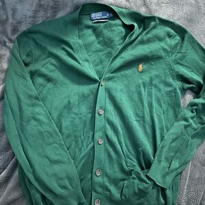 Ralph Lauren Forest Green Button-Up Cardigan